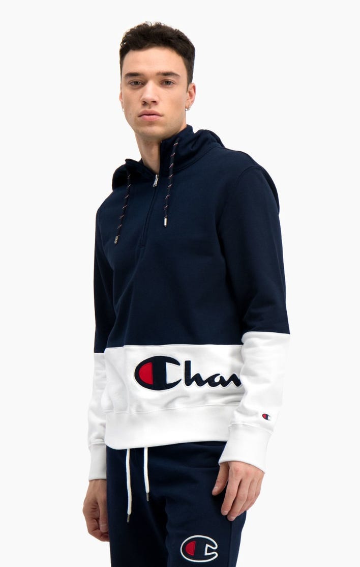 CHAMPION COLOUR BLOCK WRAPAROUND HOODIE | The Clobber Magazine